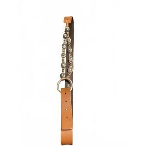 Antoniazzi Firenze Brown Leather Belt with Decorative Silver Conchos
